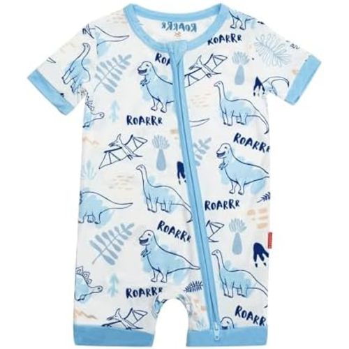 Baby Boys Bamboo Viscose Short Sleeve Romper Soft Comfy Infant Summer Jumpsuit
