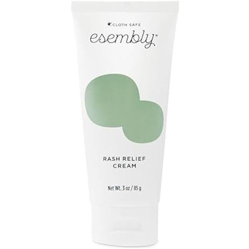 Esembly Rash Relief Cream, Organic and Cloth Friendly Zinc Oxide Barrier Cream, Soothes and Heals Diaper Rash, Natural Aid for Baby Bottom Discomfort, 3oz