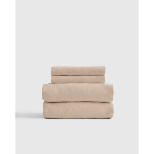 Organic Brushed Cotton Sheet Set in Toffee