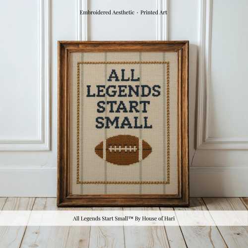 All Legends Start Small™ Print ∙ Vintage Football Sports Nursery Wall Art ∙ 1647