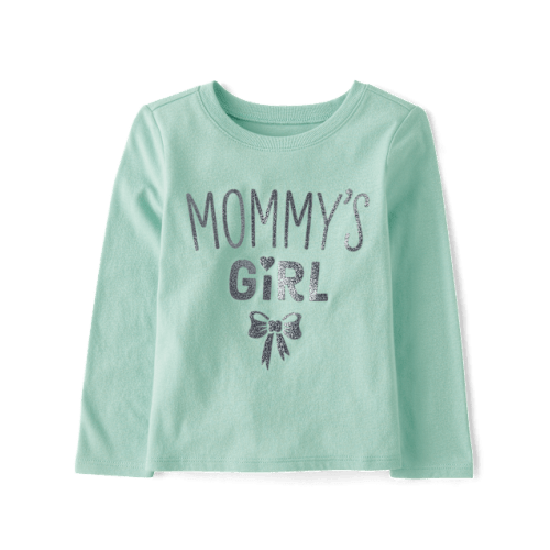 Baby And Toddler Girls Mommy's Girl Graphic Tee - Green