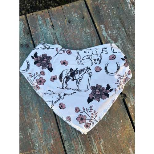 Cowgirl life baby drool bandanna