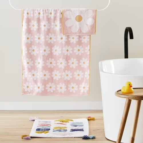 Adairs Kids - Daisy Floral Pink Towel Range | Adairs