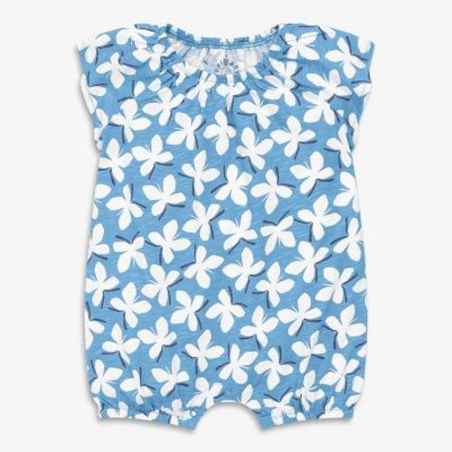 Primary Baby Flutter Sleeve Shortie In Butterflies In Cornflower Butterflies Size 6-12 Months