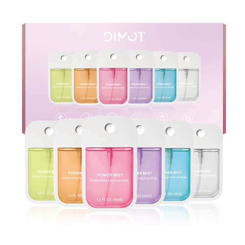 DIMOT Power Mist Sanitizer Spray - Hydrating Convenient Pocket Size for Adults & Kids, Delivering Without Stickiness, Travel Size - 40% Alcohol, 6pcs