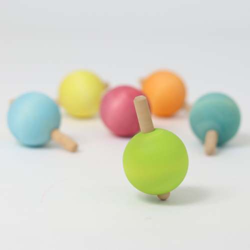 Pastel spinning tops, pack of 6