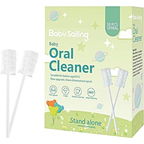 30-Pack Baby Tongue Cleaner Gauze– Gentle Newborn Oral Care, Disposable Toddler Tooth Brush for 0-24 Months Tooth Mouth Gum Clean (Square Style)