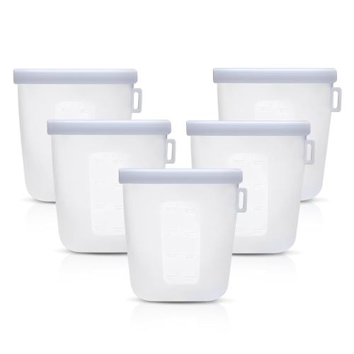 Miss Milky Mama 5pc Reusable Breast Milk Storage Bags Silicone Breastmilk Storage Bags Breastmilk Storage Bag Breast Milk Storage Bags Freezer BPA Free No Leaks
