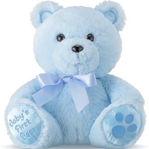 Chalyna 10 Inch Stuffed Animal Baby's First Bear Cute Doll Plush, Blue