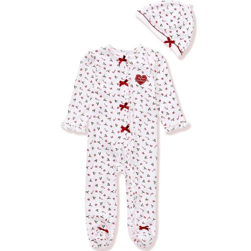Little Me Baby Boys Long-Sleeve Candy Cane Footed Coverall
