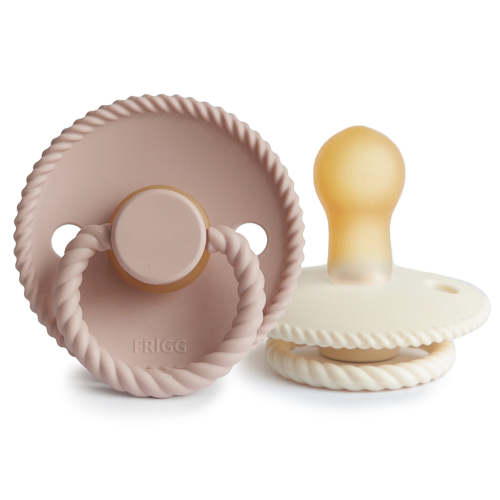 Mushie Frigg Rope Natural Rubber Baby Pacifier | 2-Pack