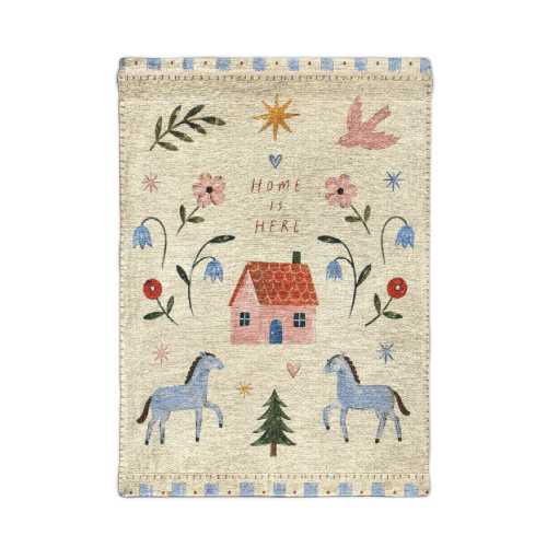 Whimsical floral nursery nursery Wall art decor woven wall tapestry storybook nursery children’s wall art