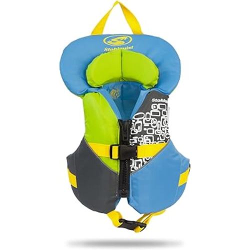 Stohlquist Infant Life Jacket, US Coast Guard Approved, Type II Life Vest (20-30 lbs) for Babies and Toddlers, Support Collar with Grab Handle, PFD for Pools, Lakes and Boating