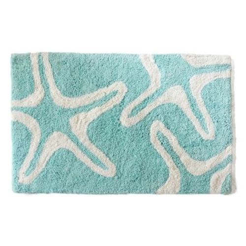 Cotton Tufted Coastal Printed Bath Rug