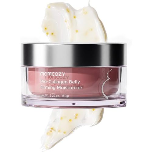 Momcozy Stretch Mark Cream for Pregnancy & Postpartum, Pro-Collagen Belly Firming Moisturizer, Facial-Grade Peptides & Oil-in-Cream, 5.29 oz (150g)