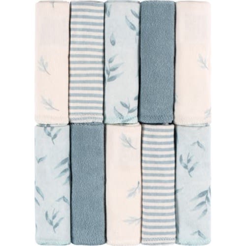 French Terry Washcloths Set, Blues, One Size