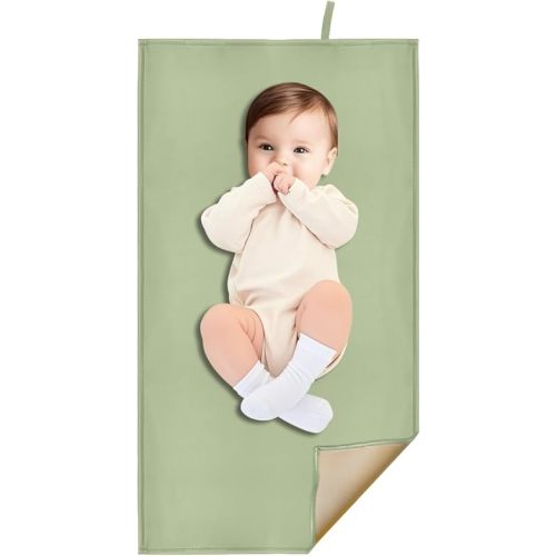 Green Baby Diaper Changing Pad, Portable Baby Changing Mat for Travel or Home, Foldable Mat Fits Perfectly in Diaper Bag (67-11)