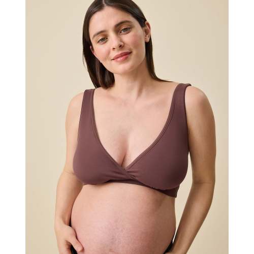 Storq Deluxe Nursing & Sleep Bra For Maternity & Breastfeeding Pull Down | Cocoa – Kindred Bravely
