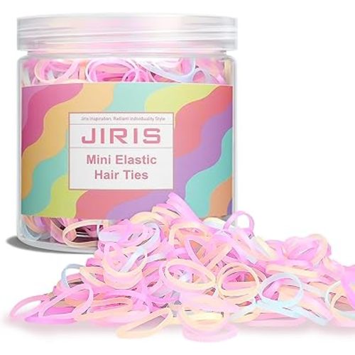 1000pcs Mini Hair Rubber Bands, Soft & Durable Plastic Elastic Hair Ties for Little Girls, Stretch Ponytail Ties for Kids Hairstyles and Braids,Extra Thick,0.65MM in Thickness