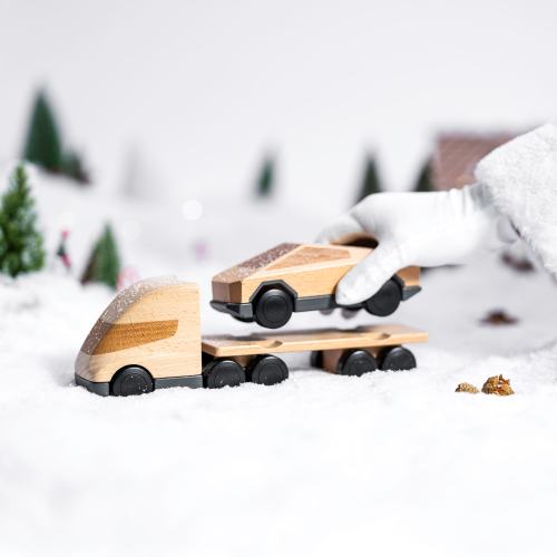 Tesla Semi + Cybertruck Wooden Playset