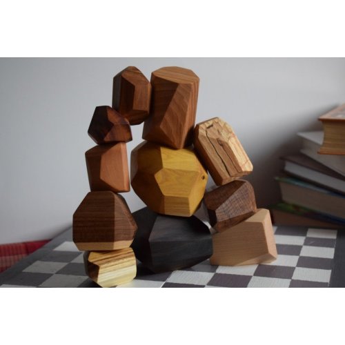 Baby Wooden Building Blocks, Waldorf Toddler Sensory Games, Montessori Natural Materials, Early Learning Motor Skills Development, 1-2-99 Years Kid