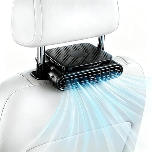 ElfTrip Car Seat Fan with Dual Air Outlets, USB Car Fans for Backseat for Kids for Driver Passenger, Stronger 3 Speeds, Forward or Backward Airflow, Fits in Most Car SUV Trucks(1 Pack No Battery)
