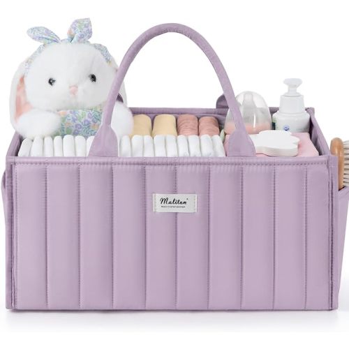 Maliton Baby Diaper Caddy Organizer for Changing Table, Portable, Purple