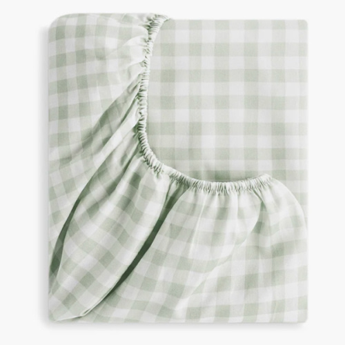 Picnic Gingham Crib Sheet - Green