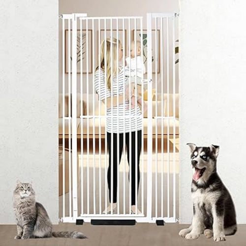 71 inch Extra Tall Cat Gate Baby Gate, Extra Wide Adjustable 29.92"-43", Pressure Mounted Walk Through Swing Safety Dog Pet Gates for Stairs, Doorways, Kitchen