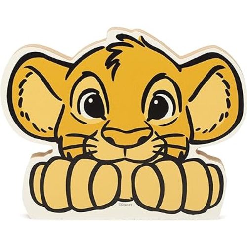 Disney The Lion King Simba Head Shelf Sitter Decor - Chunky Wood Block Cutout for Kids' Bedroom, Play Room or Nursery