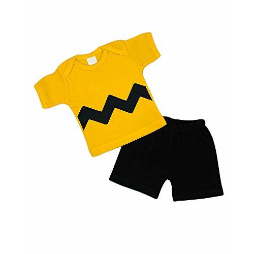 PandoraTees Kids Outfit - Yellow Zig Zag