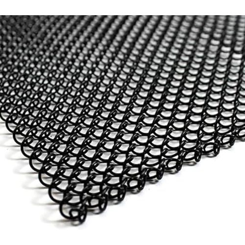 Midwest Hearth Fireplace Screen Mesh Curtain 19" High (Made in USA) Two 24" Wide Panels (Black)