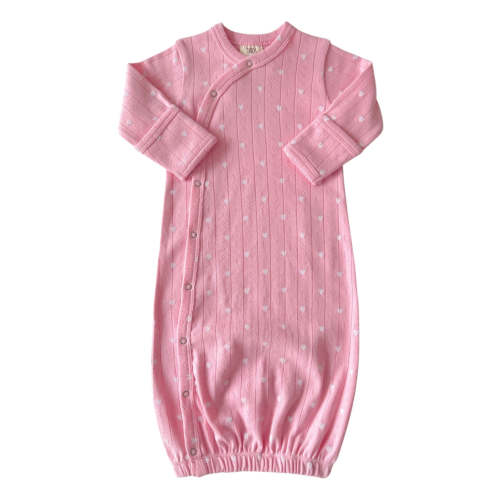 Pink with White Heart / Organic Pointelle Gown