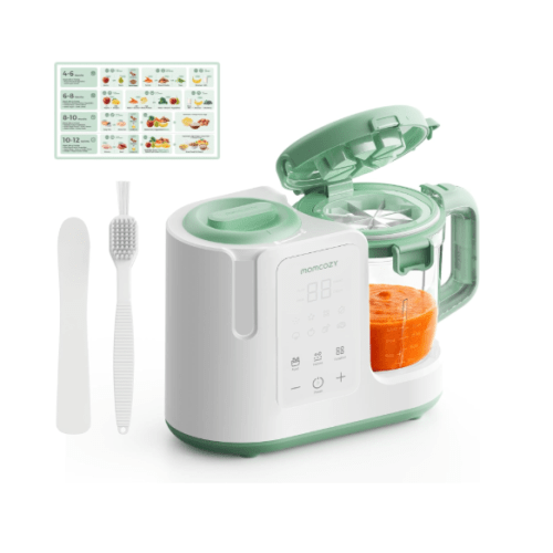 Momcozy AutoMeal Baby Food Maker, White/Green