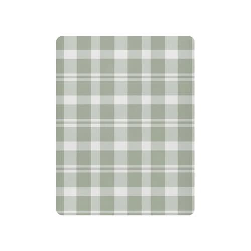 Sage Green Buffalo Plaid Crib Sheets for Boys Girl Rustic Green Grey Gingham Checkered Print Playard Sheets Fitted Toddler Baby Bed Sheets Unisex Mini Crib Mattress 27x39 Inch