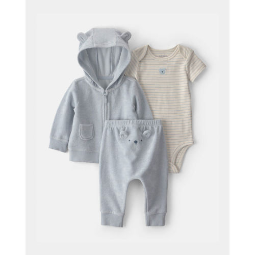 Baby 3-Piece Bear Terry Short-Sleeve Layering Set - Blue | Carter’s Oshkosh Canada