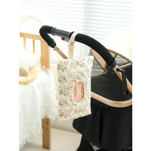 1Pc Hanging Floral Wet Wipes Bag - Beige All Over Print Textured - TikTok Shop