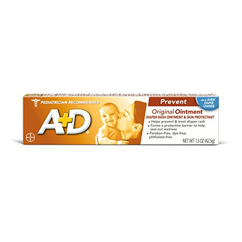 A+D Original Diaper Rash Skin Ointment, Baby Skin Protectant With Lanolin and Petrolatum, Helps Prevent Cracked Skin and Diaper Rash, 1.5 Ounce Tube, Packaging May Vary
