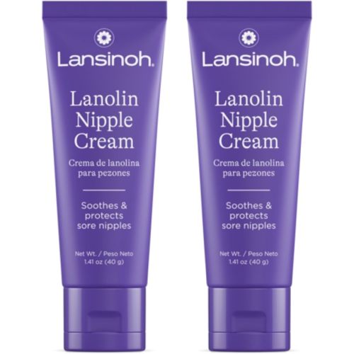 Lansinoh Lanolin Nipple Cream Safe for Breastfeeding Baby, 100% Natural Nipple Butter, Breastfeeding Essentials for Postpartum Moms, 1.41 Ounces (2 Pack)