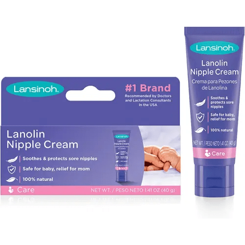 Lansinoh Lanolin Nipple Cream, Safe for Baby and Mom, Breastfeeding Essentials, 1.41 Ounces