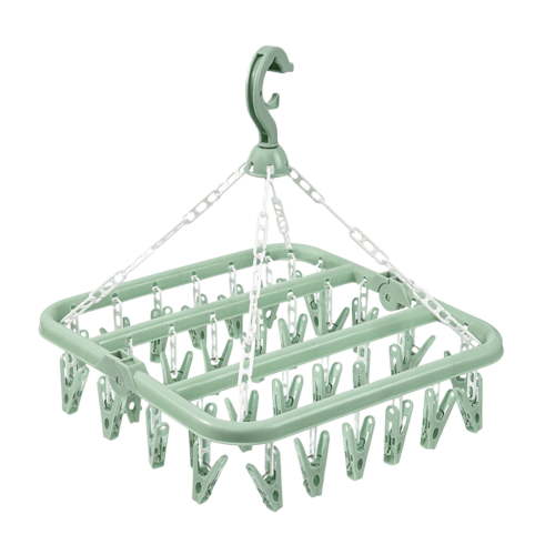 Folding Hanging Hanger 32 Clips Multi Functional Windproof Socks Clip Clothes Hanger Household Plastic Clothes Socks Clothes HangerFolding clothes hanger B