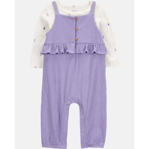 Baby Girl 2-Piece Long-Sleeve Tee & Coverall Set - Purple | Carter's