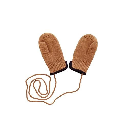 100% Virgin Wool Baby Toddler Kids (6 Months - 7 Years) Thumbed Mittens with String. OEKO-TEX® Standard 100