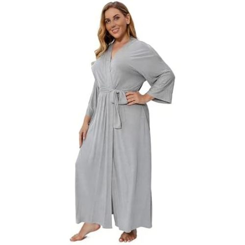 Super Shopping-zone Women's Plus Size Long Robes Kimonos Plus Size Maternity Robes Delivery Robes Sleepwear