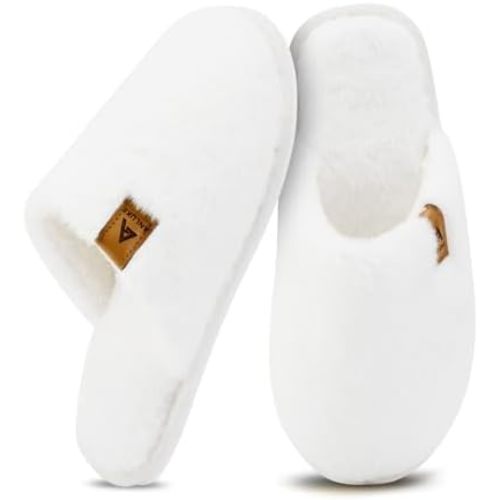 ANLUKE Slippers for Women Plush Memory Foam House Slippers Closed Toe Shoes with Non-Slip Sole Cozy Warm Fuzzy Home Shoes
