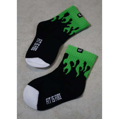 Green Flame Crew Socks