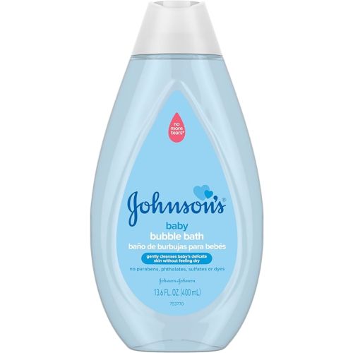 Johnson's Baby Bubble Bath for Gentle Baby Skin Care, Paraben-Free, Pediatrician-Tested, Hypoallergenic, Tear-Free, Dye-Phthalate & Sulfate-Free, 13.6 Fl Oz