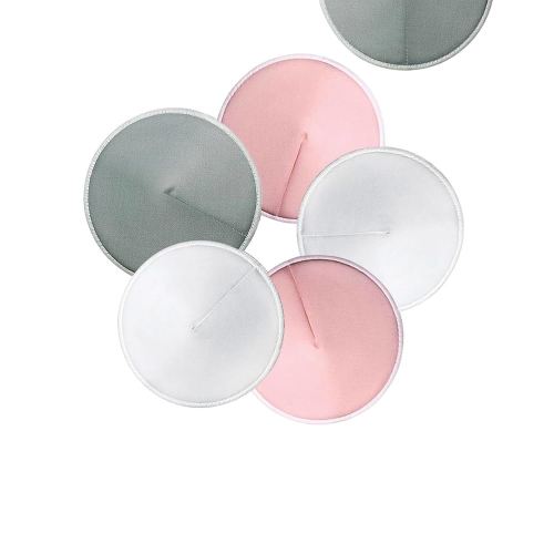 Washable Nursing Pads 6 PCS Reusable Breast Pads for Breastfeeding Soft and Super Absorbent Nipple Pads with Laundry Bag & Travel Storage Bag for Postpartum Essentials - 4.7inch