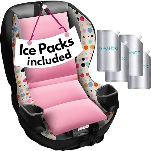 Car Seat Cooling Pad w/Ice Pack, Pink, 8-Pack, Sun & Heat Guard