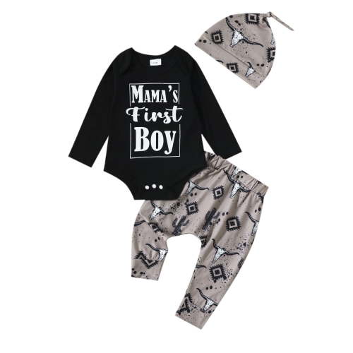 adviicd Baby Boy Clothes Baby Boys Fall Winter Outfit (Black,0-3 Months)